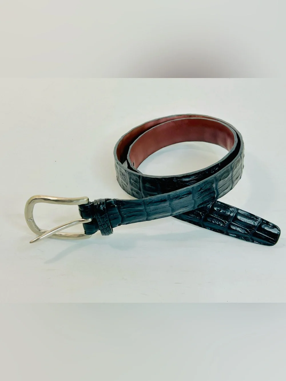 Torino Elite Torino Genuine Hornback Crocodile Black Belt size 36/92